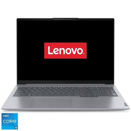 Laptop Lenovo ThinkBook 16 G6 IRL cu procesor Intel® Core™ i5-1335U pana la 4.6 GHz, 16", WUXGA, IPS, 8GB, 512GB SSD, Intel® UHD Graphics, No OS, Arctic Grey, 3Y Courier/Carry-in upgrade