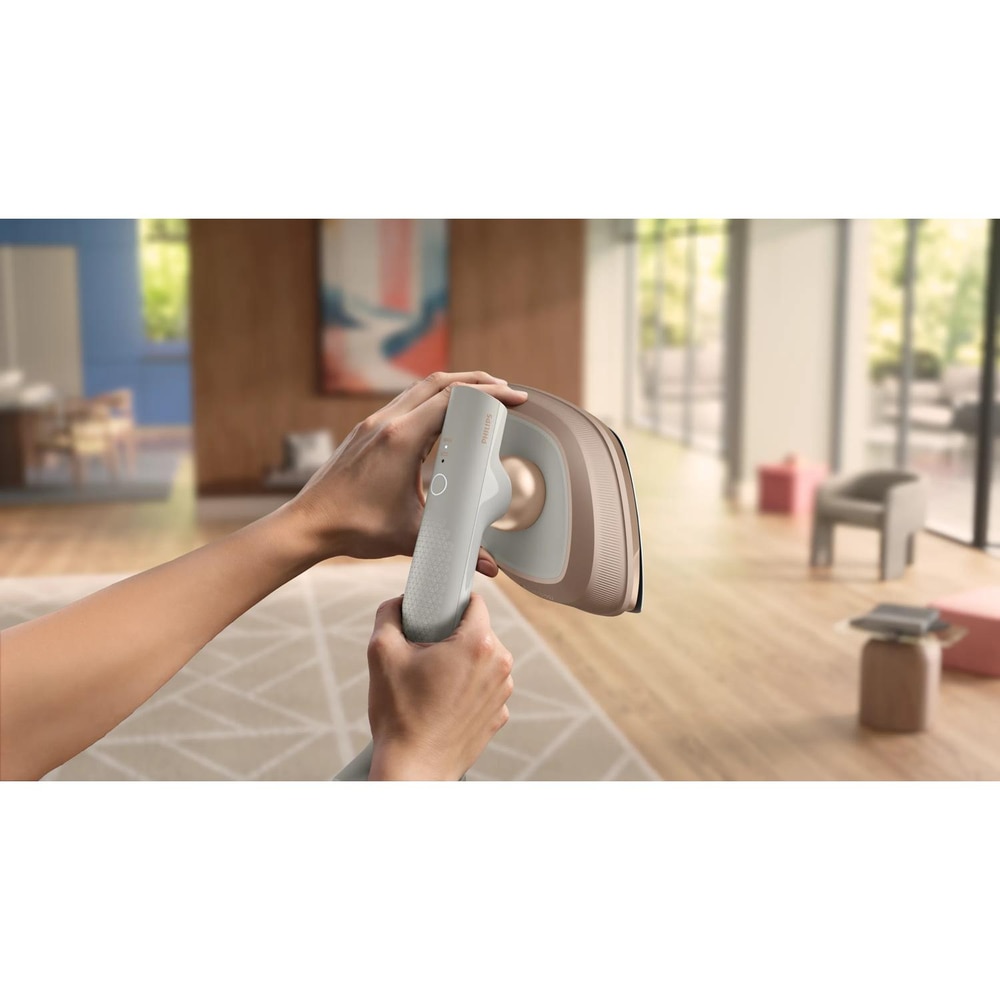 Fier de calcat Philips GC213/10, 1800 W, Debit de abur 45 g/min, Jet de abur 90 g/min, Mod ECO, Rezervor 0.2 L Alb