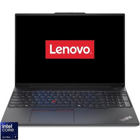 Laptop Lenovo ThinkPad E16 Gen 3, Procesor Intel Core Ultra 7, 32GB RAM, 960GB SSD, Negru, 16''