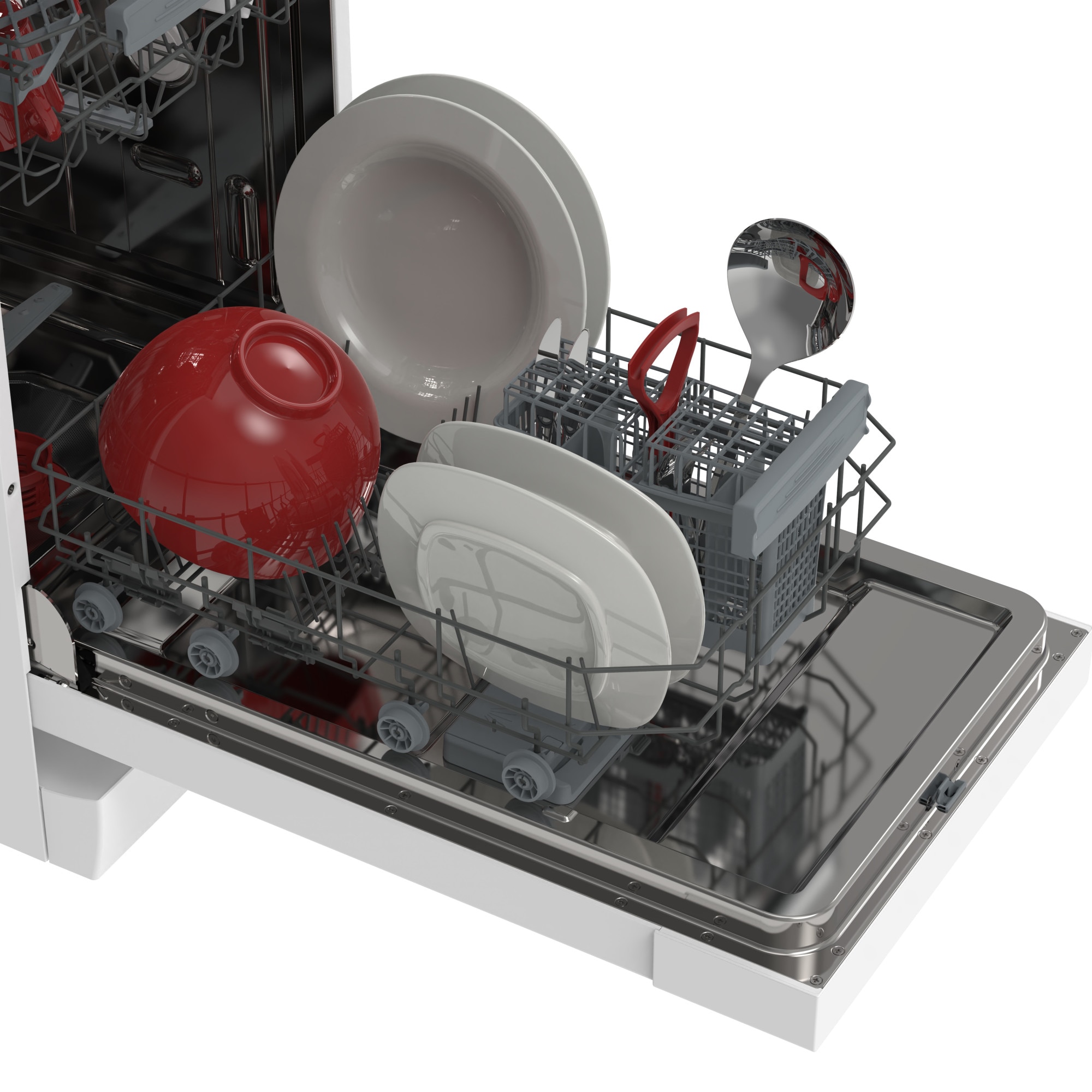 Mașină de spălat vase Sharp QW-NS22F47EW-EU, 10 seturi, 3 coșuri, 7 programe, Clasa energetică E, Alb