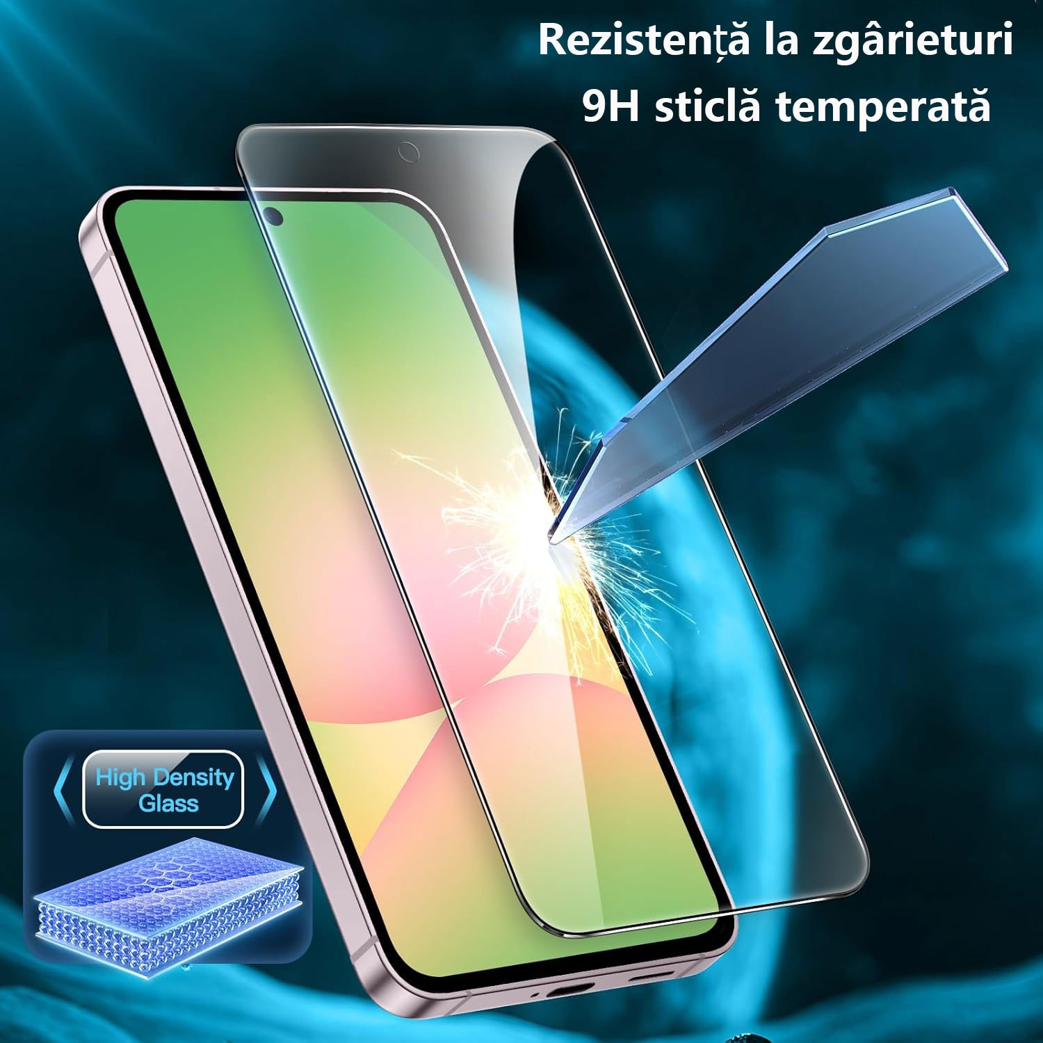 Set de 3 Protectori de Ecran din Sticla Temperata pentru Samsung Galaxy A56 5G, 9H Durabilitate, Anti-Zgarieturi, Ultra Clar HD, Ultra Rezistent