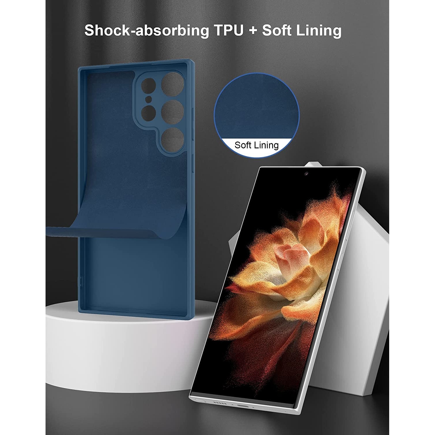 Husa Silicon Catifea Compatibila cu Samsung Galaxy S24 Ultra culoare Albastru Aquamarin