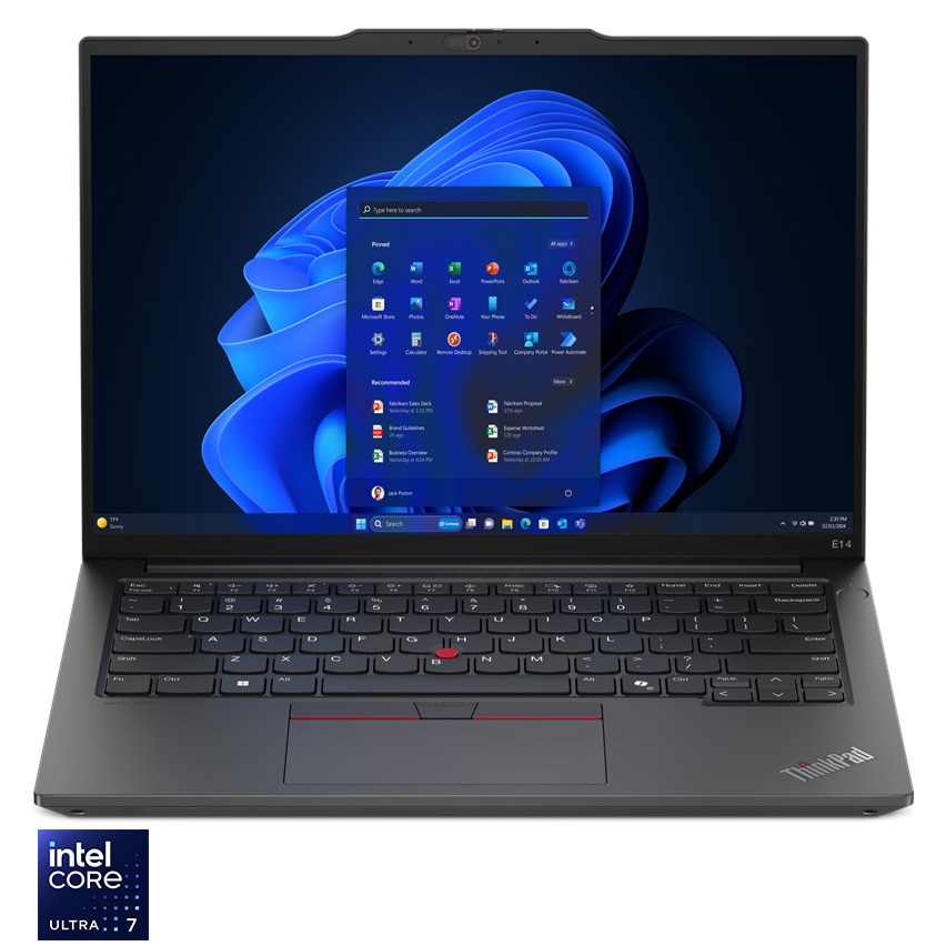 Laptop Lenovo ThinkPad E14 Gen 6 cu procesor Intel® Core™ Ultra 7 155H pana la 4.8GHz, 14" WUXGA, IPS, 16GB DDR5 RAM, 512GB SSD, Intel® Arc™ Graphics, Windows® 11 Pro, Black, 3Y Onsite upgrade