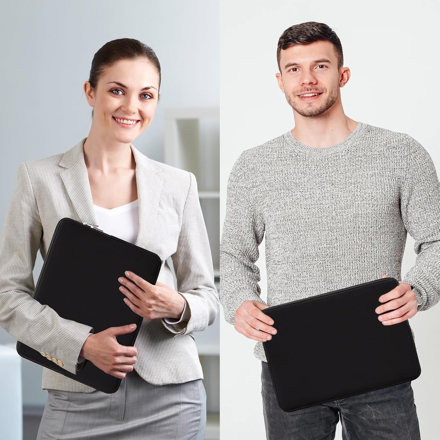 Husa de protectie pentru laptop de 14 inch, husa de protectie moale si ingrosata cu fermoar, geanta pentru computer, compatibila cu laptopuri de 14 inch, Chromebookuri, tablete si ultrabookuri (negru)