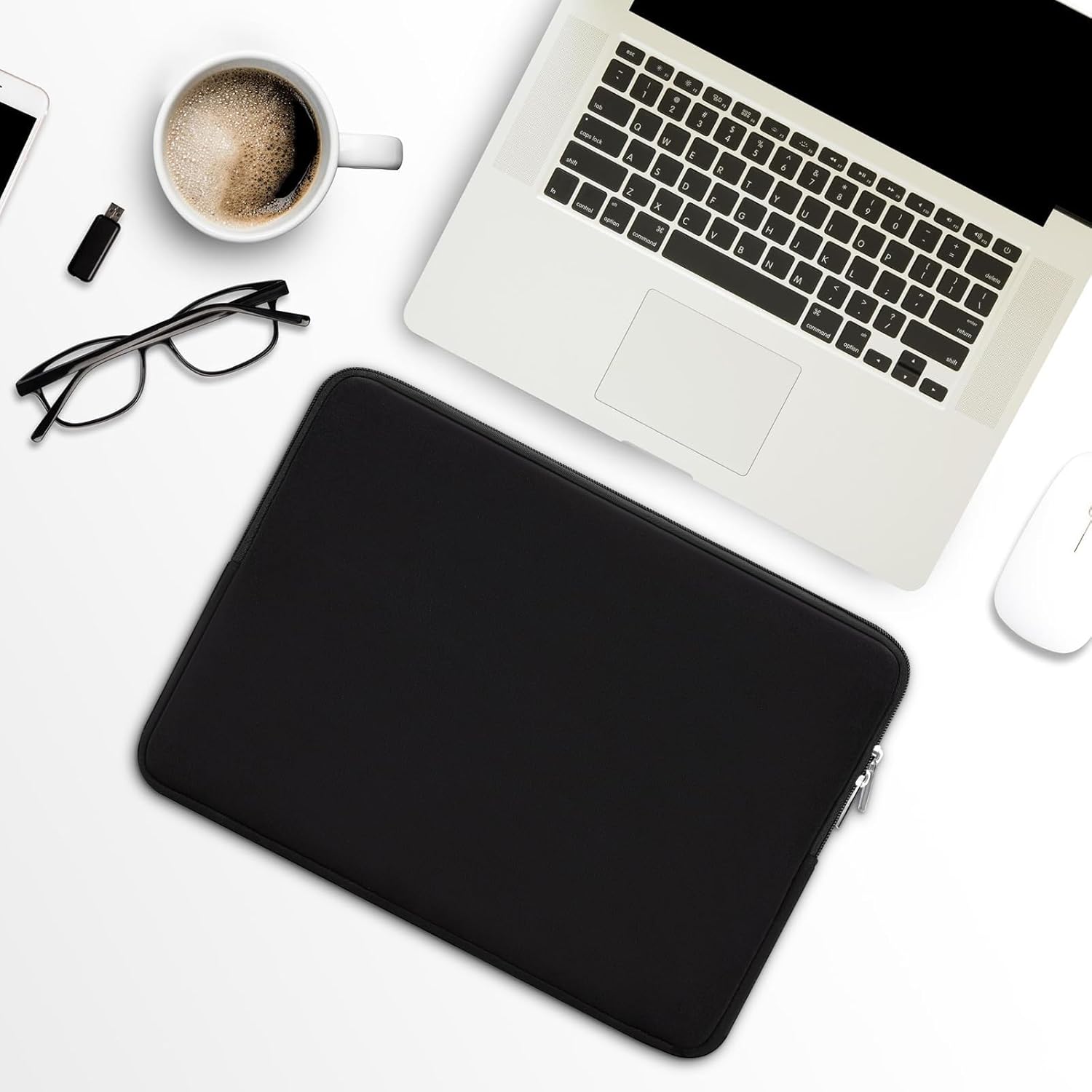 Husa de protectie pentru laptop de 14 inch, husa de protectie moale si ingrosata cu fermoar, geanta pentru computer, compatibila cu laptopuri de 14 inch, Chromebookuri, tablete si ultrabookuri (negru)