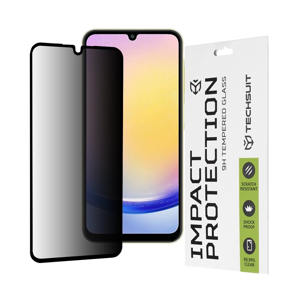 Folie de protectie compatibila cu Samsung Galaxy A25 5G, Privacy, sticla securizata, Negru