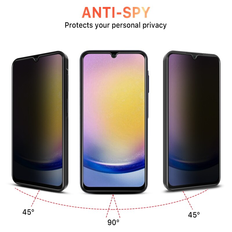 Folie de protectie compatibila cu Samsung Galaxy A25 5G, Privacy, sticla securizata, Negru