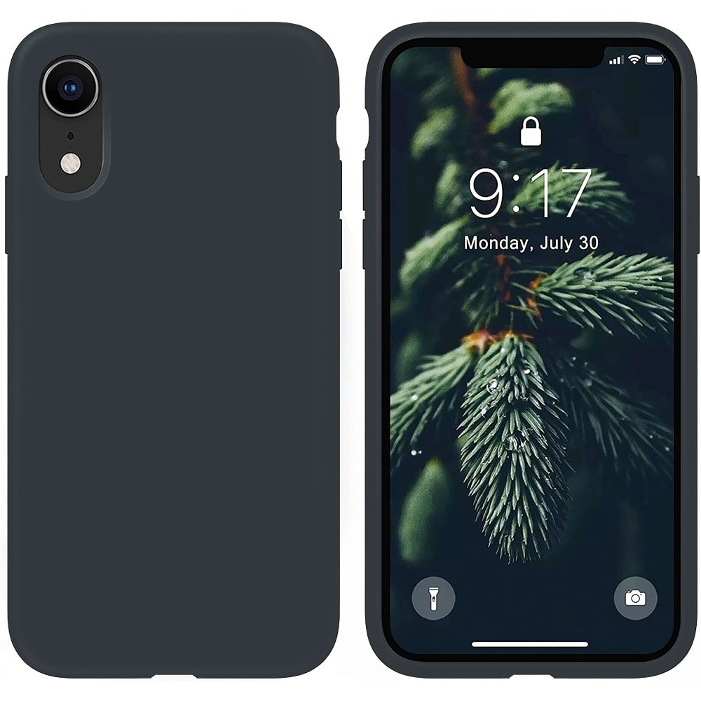 Husa CASEY STUDIOS™ pentru Apple iPhone XR, Soft Silicone Premium, Microfibra in Interior, Midnight Blue, de Protectie, Ultra Slim, pentru Incarcare Wireless, Margini Ridicate pentru Protectia Ecranului si a Camerelor