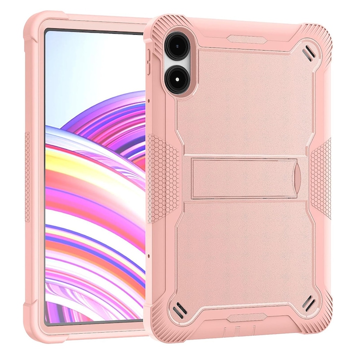 Husa Cu Grad Ridicat de Protectie pentru Xiaomi Redmi Pad Pro/Redmi Pad Pro 5G/Poco Pad + Folie, G55, Hard Plastic, Strawberry Gold