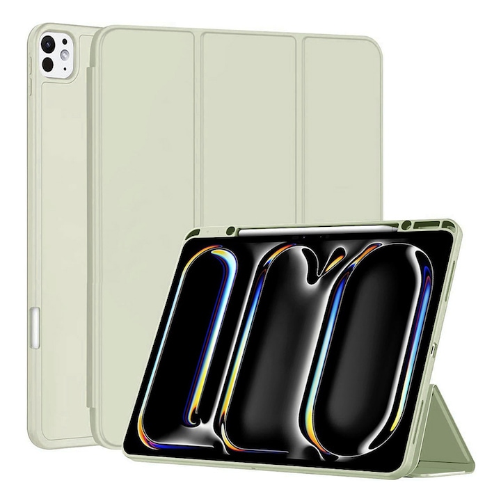 Husa Cu Grad Ridicat de Protectie pentru iPad Pro 13 2024, G36, TPU, Matcha Green Forest