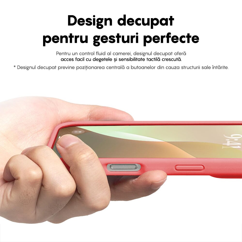 Husa CASEY STUDIOS™ compatibila cu iPhone 16, Soft Silicone Premium, Microfibra in Interior, Roz, de Protectie, Ultra Slim, pentru Incarcare Wireless, Margini Ridicate de Protectia Ecranului si a Camerelor