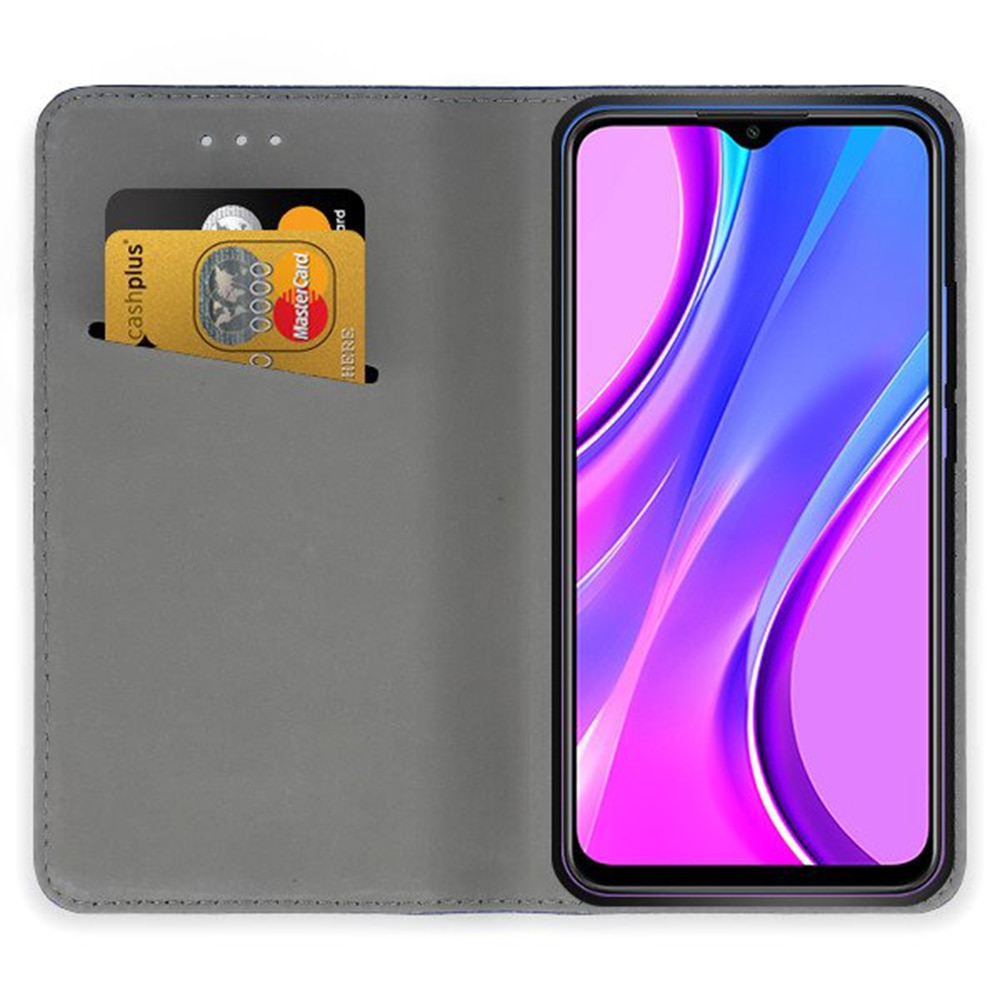 Husa G-Tech tip carte Compatibil cu Xiaomi Redmi 9, premium book, inchidere magnetica, buzunar card, Albastru