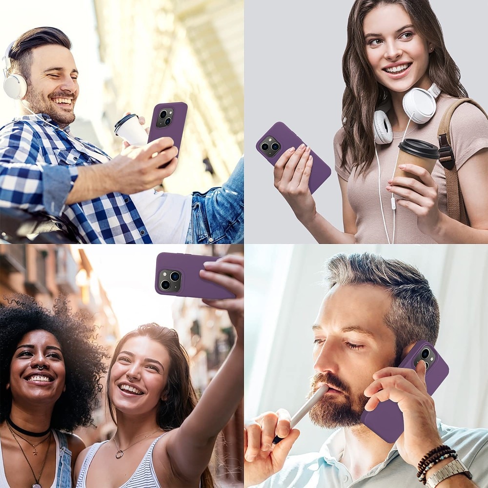 Husa CASEY STUDIOS™ compatibila cu iPhone 13 Mini, Soft Silicone Premium, Microfibra in Interior, Light Purple, de Protectie, Ultra Slim, pentru Incarcare Wireless, Margini Ridicate de Protectia Ecranului si a Camerelor