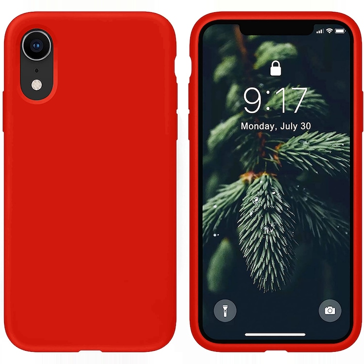 Husa CASEY STUDIOS™ pentru Apple iPhone XR, Soft Silicone Premium, Microfibra in Interior, Red, de Protectie, Ultra Slim, pentru Incarcare Wireless, Margini Ridicate pentru Protectia Ecranului si a Camerelor