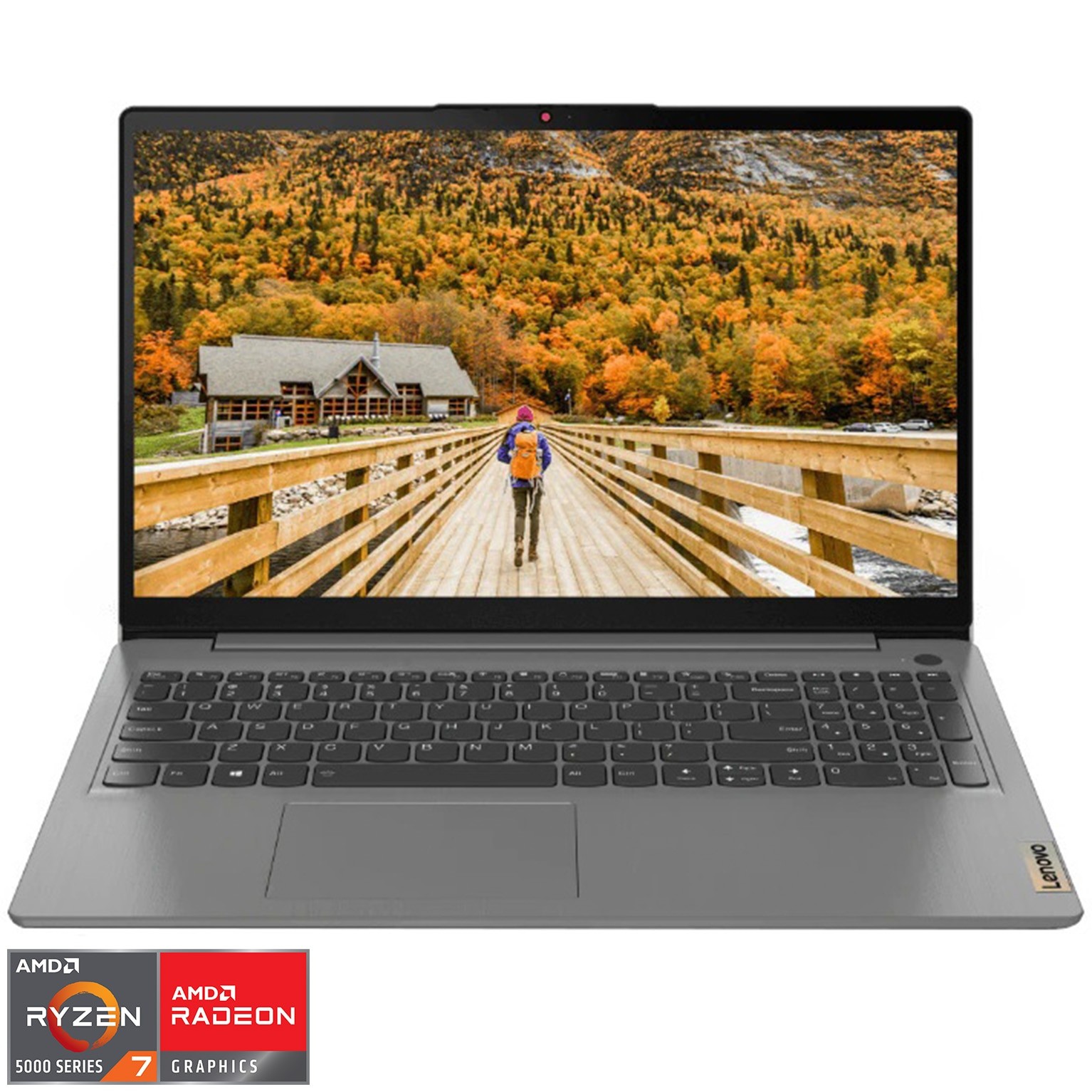 Laptop Lenovo IdeaPad 3 17ALC6 cu procesor AMD Ryzen 7 5700U, 17.3", Full HD, IPS, 8GB, 512GB SSD, AMD Radeon Graphics, No OS, Arctic Grey