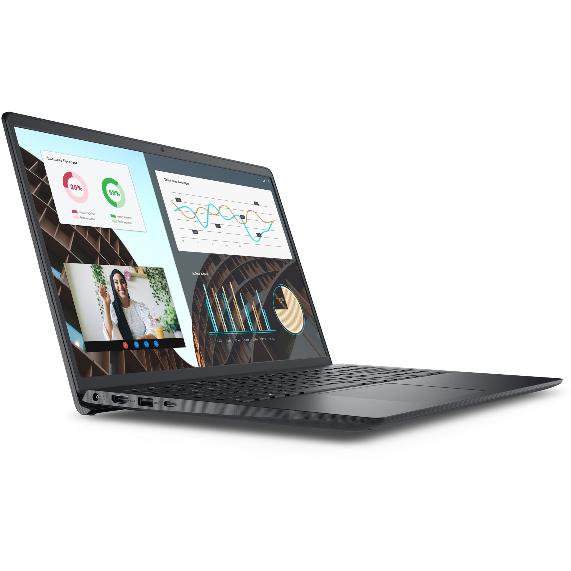 Laptop Dell Vostro 3530 cu procesor Intel® Core™ i5-1335U pana la 4.6 GHz, 15.6", Full HD, 8GB, 512GB SSD, Intel® UHD Graphics, Windows 11 Pro, Carbon Black, 3y ProSupport and Next Business Day Onsite Service