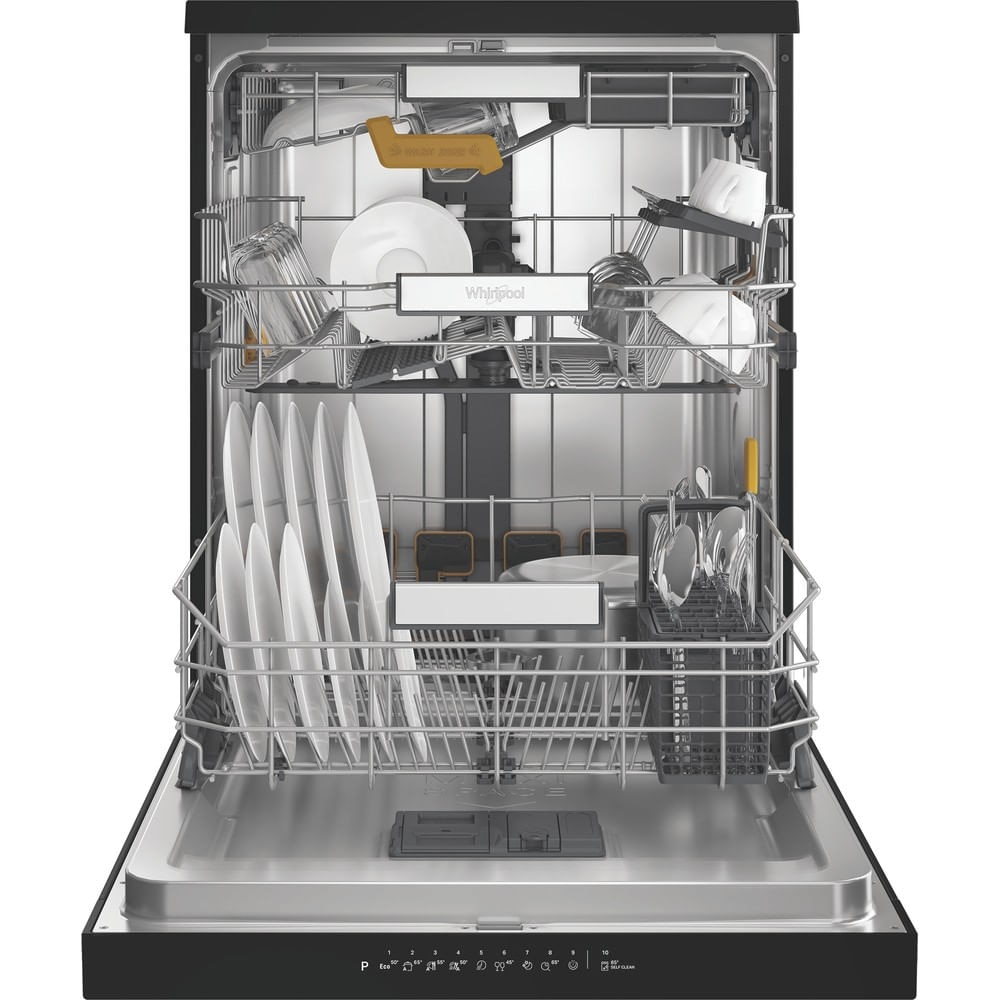 Masina de spalat vase, Whirlpool W8F HS61BS, independenta, 8 programe, 15 seturi de vase, (A), Negru