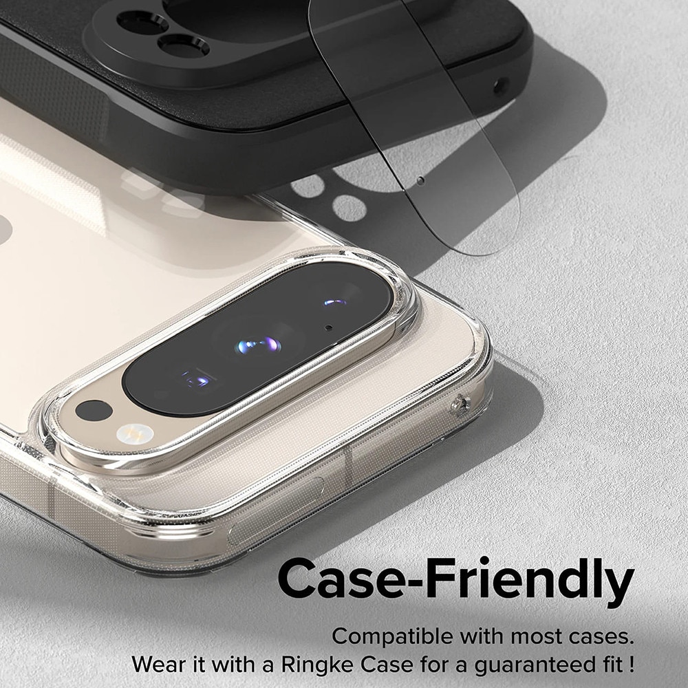 Folie telefon Ringke pentru Google Pixel 9 Pro, set 3 bucăți, sticlă securizată, transparent