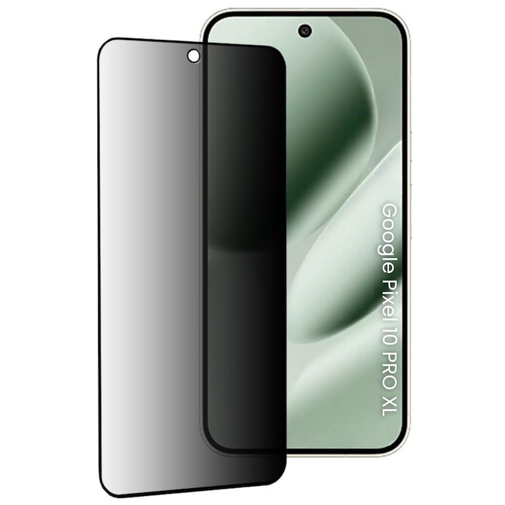 Folie de protectie pentru Google Pixel 10 Pro XL Comari® CrystalCore Privacy, sticla securizata 9H, filtru confidentialitate, acoperire completa Full Glue, margini negre, privacy