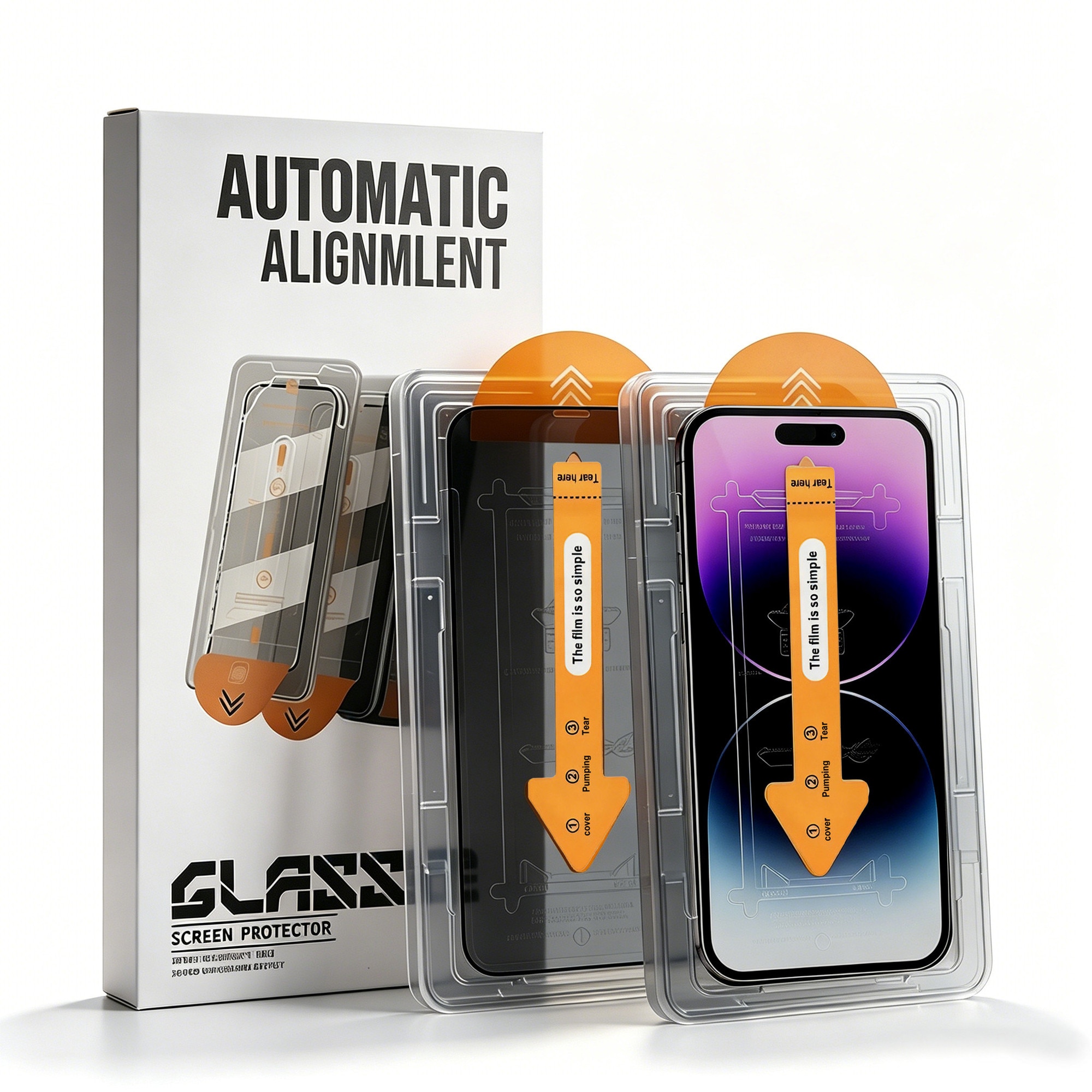 Folie Sticla Privacy, Set 2 bucati, sticla temperata 9H+, anti-amprente, pentru iPhone 15/16