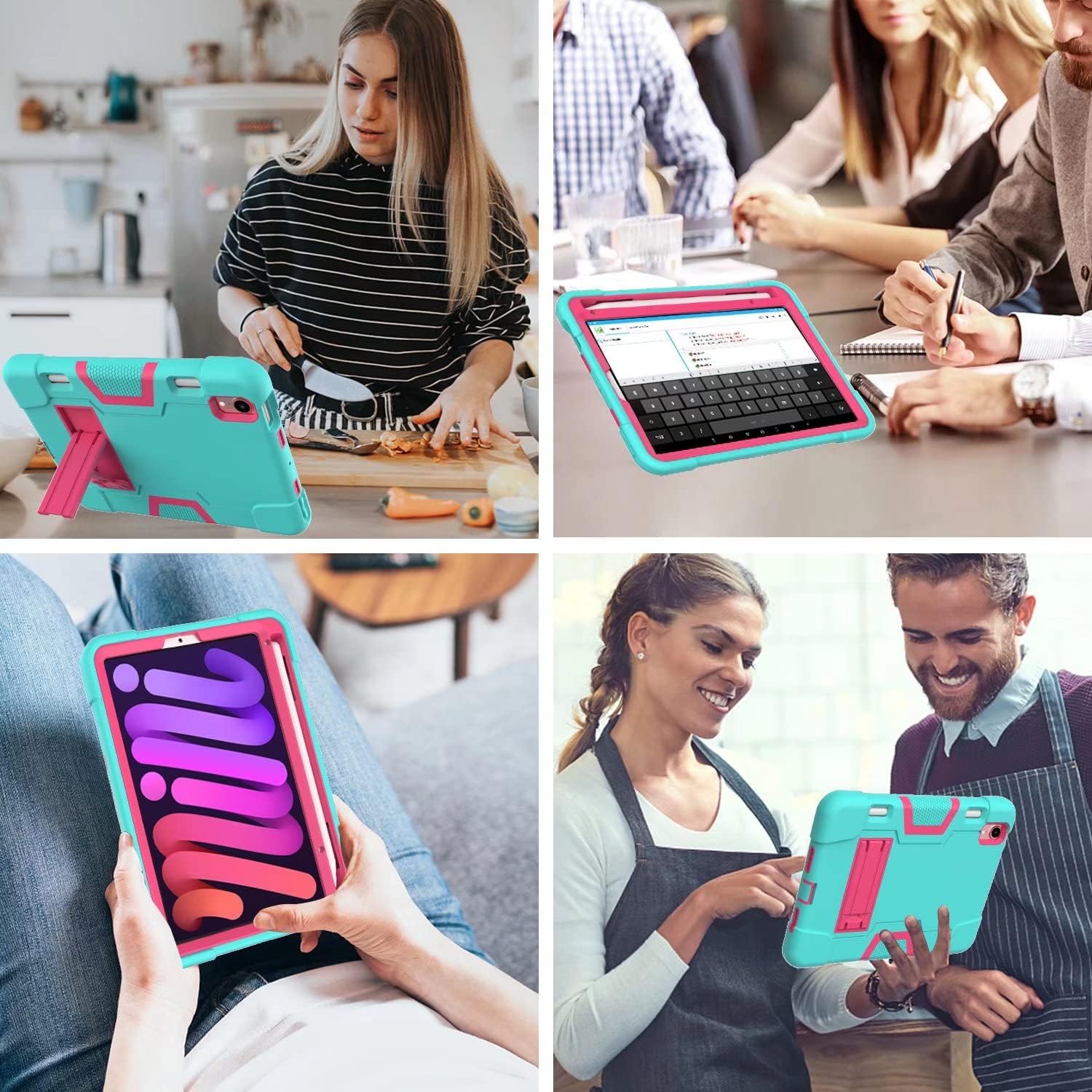 Husa iPad Mini 6 8,3", cu suport si suport pentru creion, Mint