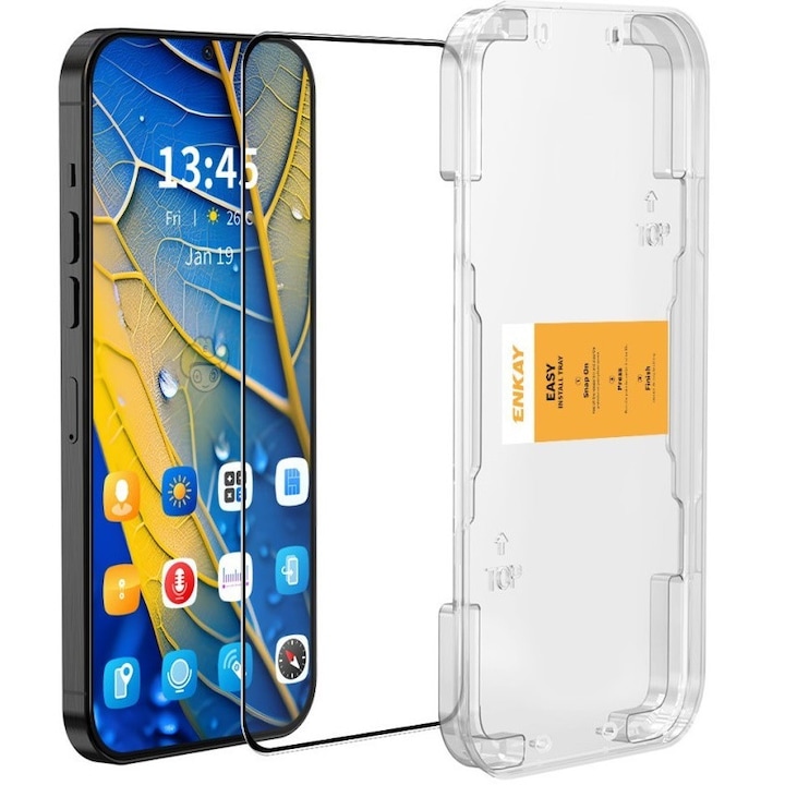 Folie protectie ENKAY pentru Google Pixel 8 Pro, neagra, 9H, set instalare