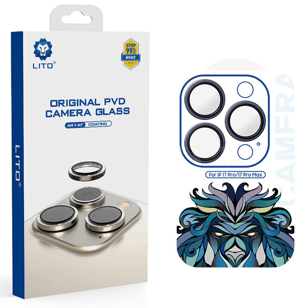 Folie pentru iPhone 17 Pro / iPhone 17 Pro Max - Lito Titanium AR Camera Glass - Navy Blue