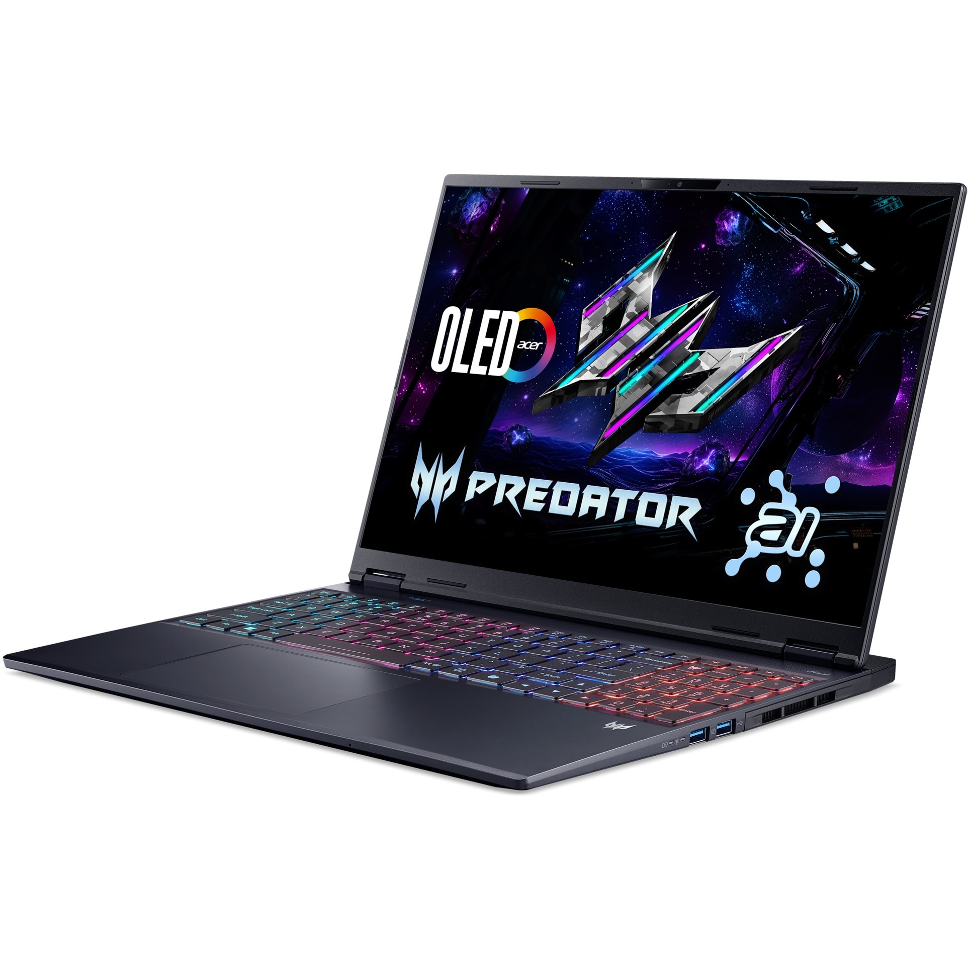 Laptop Gaming Acer Predator Helios Neo 16S AI OLED PHN16S-71-77YM, 16 inches (40,64 cm), Acer CineCrystal™ WQXGA OLED 240Hz display with 100% DCI-P3 / Adobe-RGB color space coverage, 2560 x 1600, 16:10, Intel® Core™ Ultra 7 Processor 255HX, 2.4 GHz ba