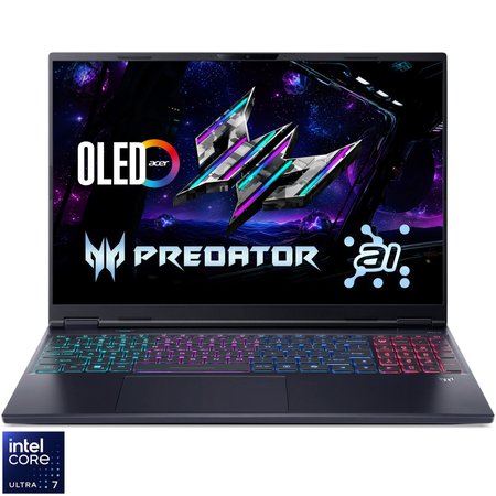 Laptop Gaming Acer Predator Helios Neo 16S AI OLED PHN16S-71-77YM, 16 inches (40,64 cm), Acer CineCrystal™ WQXGA OLED 240Hz display with 100% DCI-P3 / Adobe-RGB color space coverage, 2560 x 1600, 16:10, Intel® Core™ Ultra 7 Processor 255HX, 2.4 GHz ba
