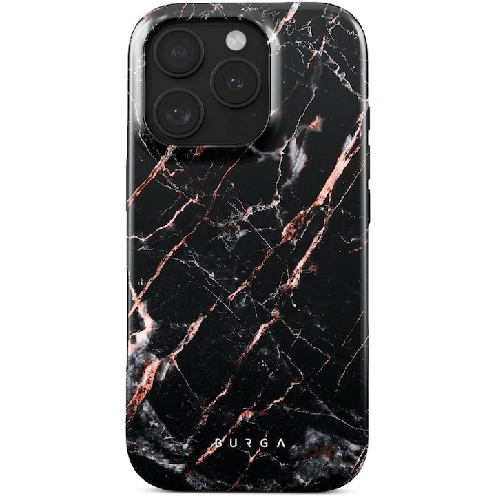 Husa de protectie Burga Dual Layer, Rose Gold Marble pentru iPhone 16 Pro Max