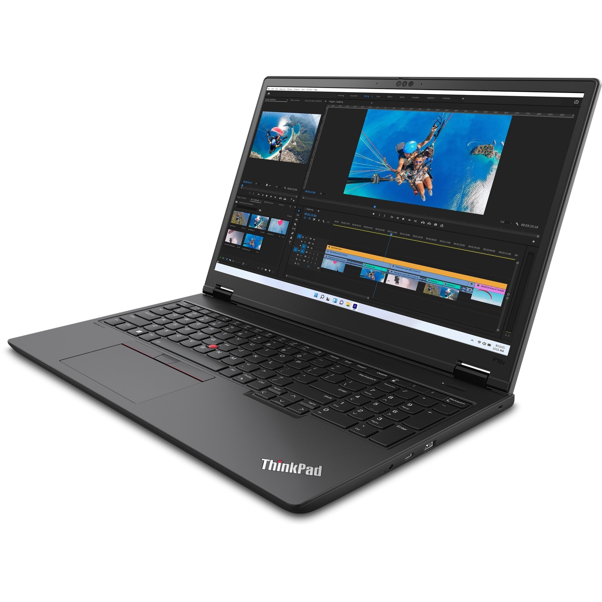 Laptop Lenovo ThinkPad P16v Gen 2 (Intel), 16" WUXGA 1920x1200 IPS 400nits, Intel Core Ultra 7 165H 16-core, 64GB DDR5, 2 x 2TB SSD m2 PCIe, NVIDIA RTX 1000 Ada Generation 6GB GDDR6, Windows 11 Pro, Black