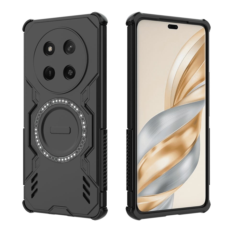Husa pentru Honor X9c / Magic7 Lite, SKYDDAR INOVATION, ArmorMag, Magsafe, set cu sticker, Negru