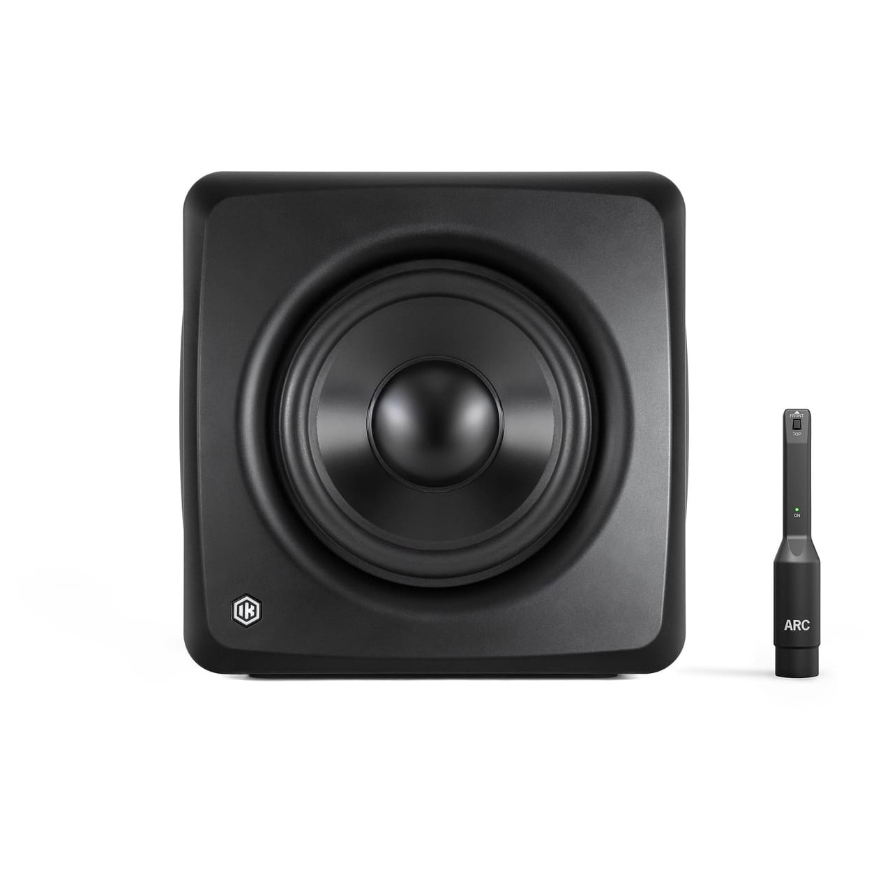 Subwoofer activ IK Multimedia iLoud, compact, 200W, negru, 24.4x25x28.3cm