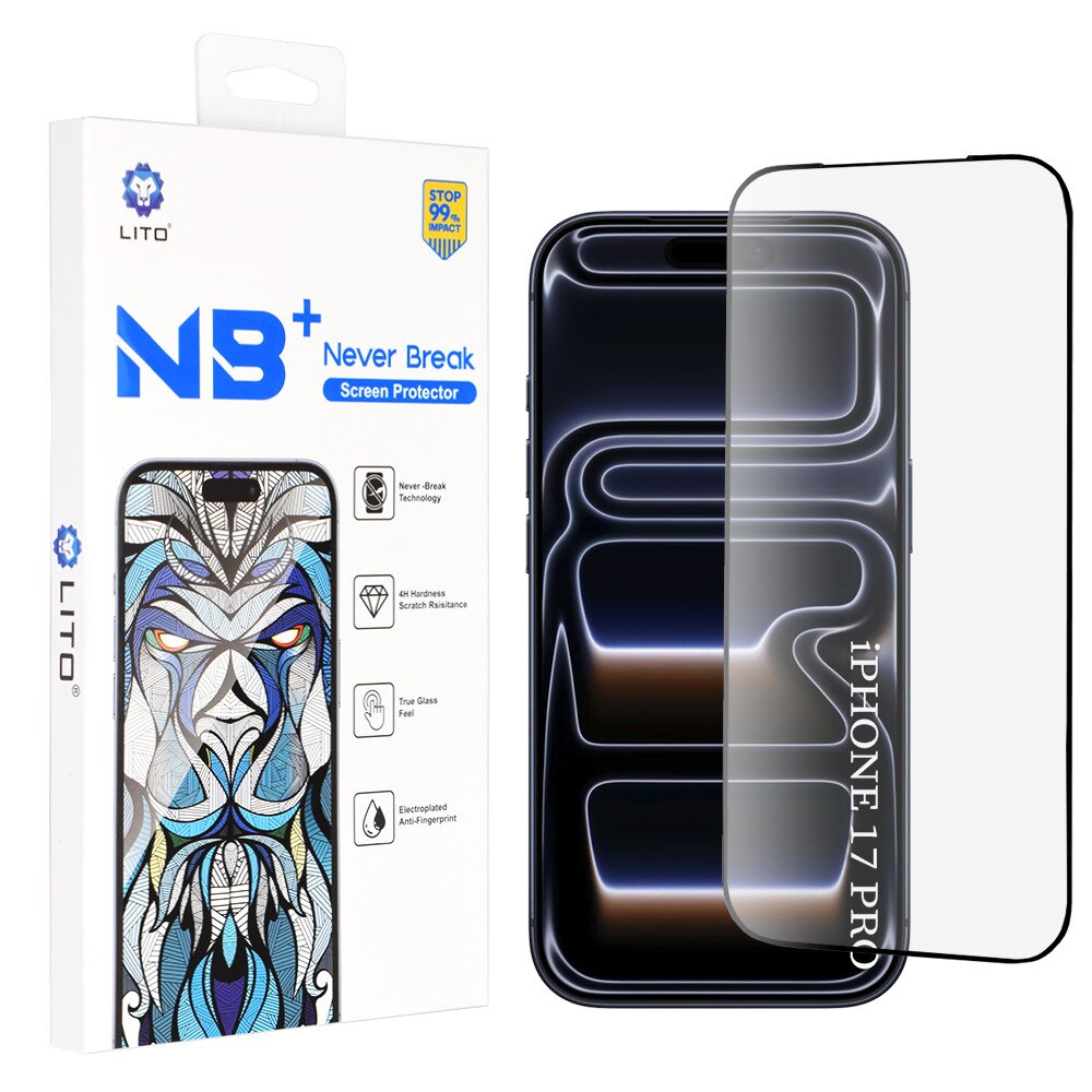 Folie pentru iPhone 17 Pro, NB Screen Protector, V61, Sticla securizata, Black