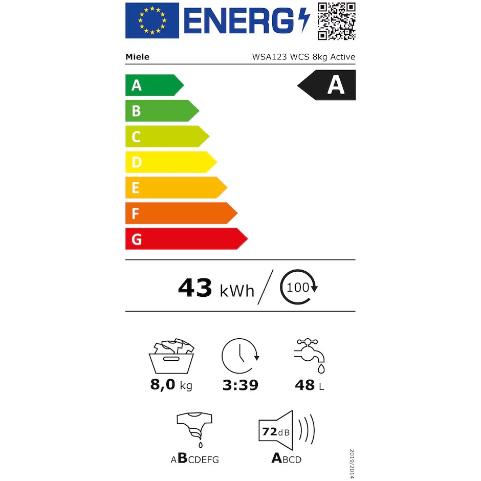 RESIGILAT: Masina de spalat rufe Miele WSA123 WCS, 8 kg , 1400 rpm, Clasa A, CapDosing, AddLoad, Alb