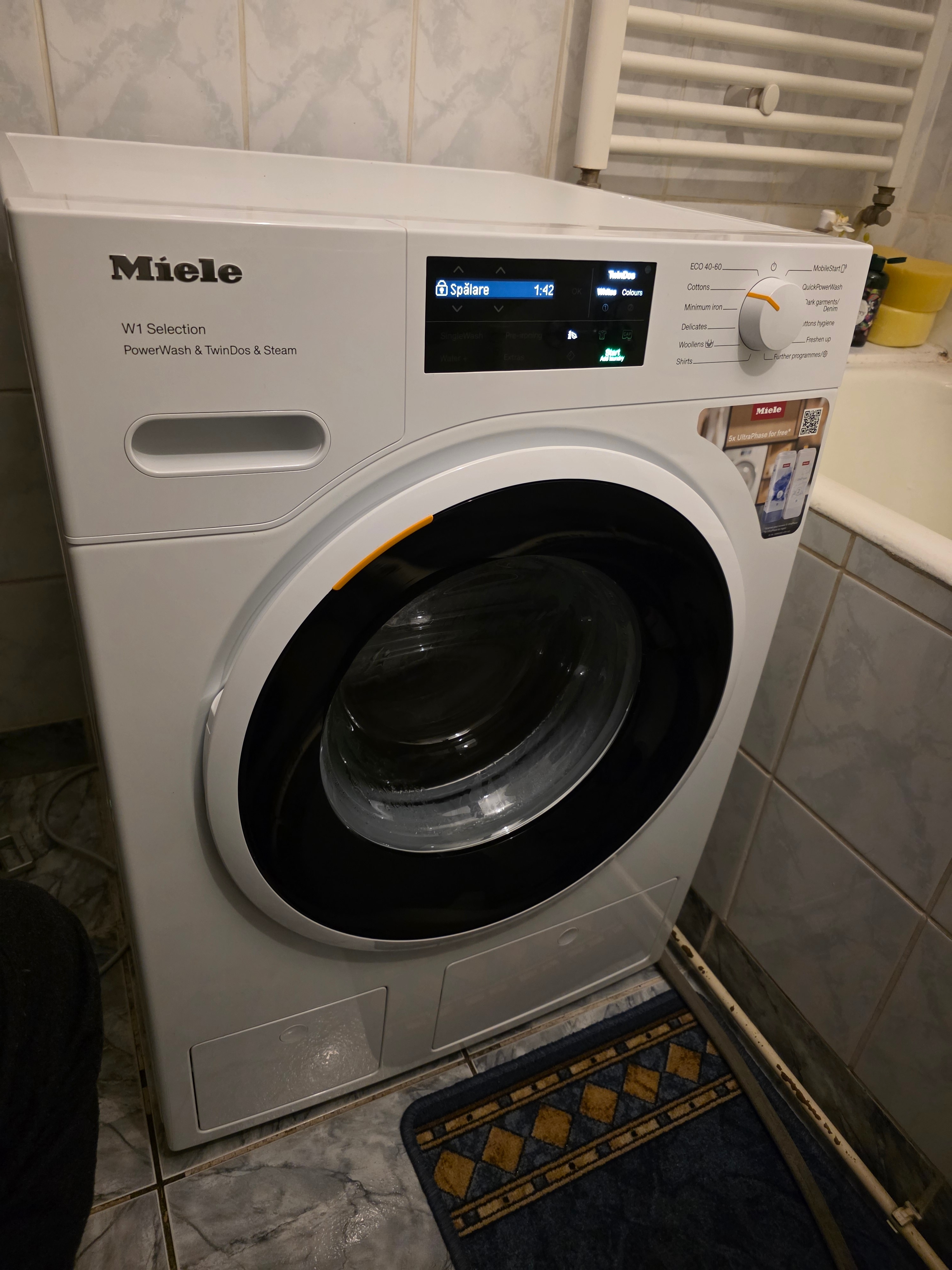 RESIGILAT: Masina de spalat rufe Miele WSI 883 WCS, 9 kg, 1600 rpm, WiFI Conn@ct, TwinDos, PowerWash, CapDosing, Clasa A, Alb