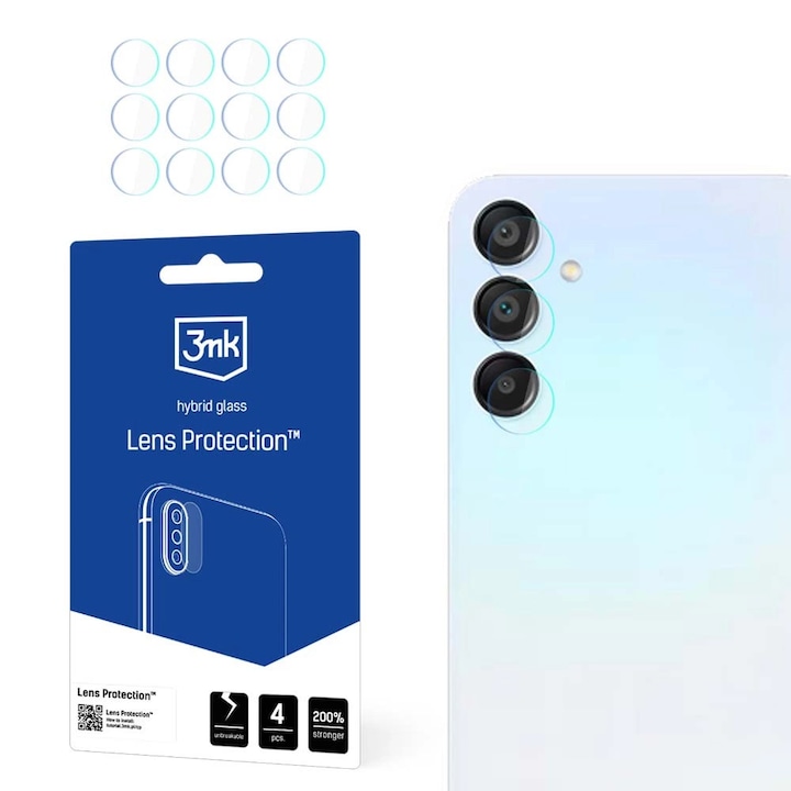 Folie pentru Samsung Galaxy A15 5G set 4, Lens Protection, T47, Sticla, Clear