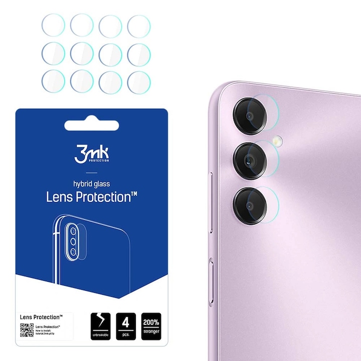 Folie pentru Samsung Galaxy A05s set 4, Lens Protection, T54, Sticla, Clear
