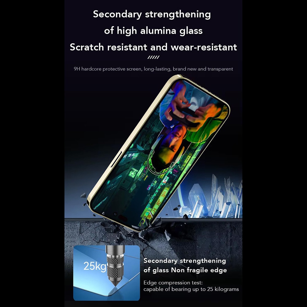 Folie pentru iPhone 15, L80, Sticla securizata, Black