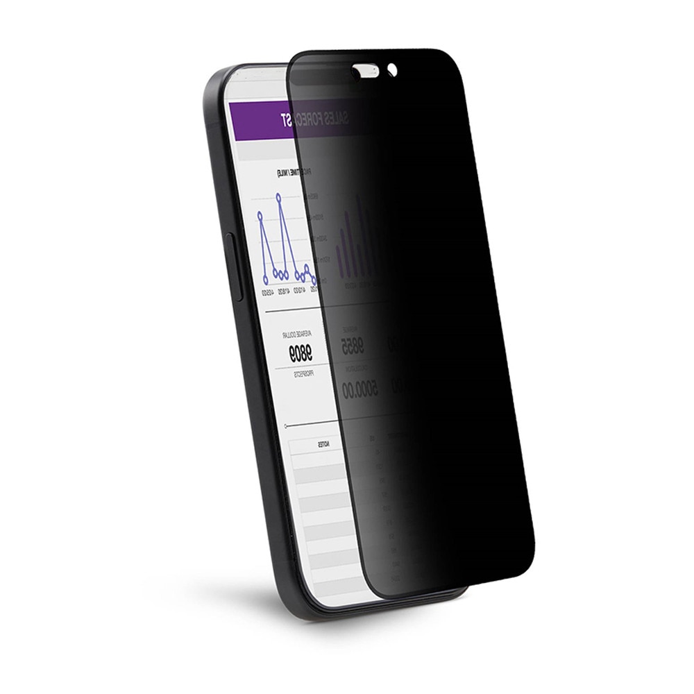 Folie pentru iPhone 14 Pro Max, 2.5D 360° Privacy Screen Protector, L90, Sticla securizata, Black