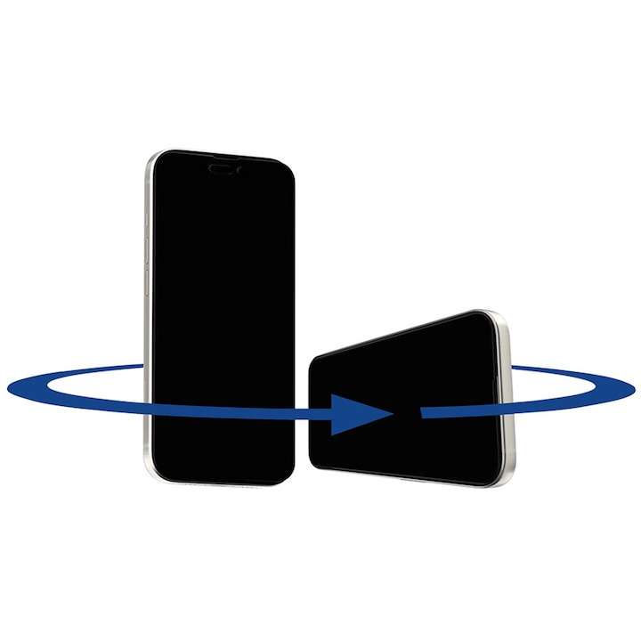 Folie pentru iPhone 14 Pro Max, 2.5D 360° Privacy Screen Protector, L90, Sticla securizata, Black