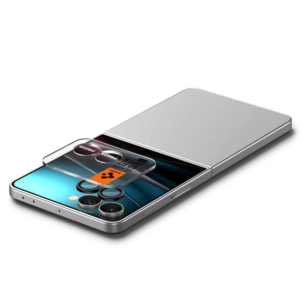 Folie Camera pentru Samsung Galaxy Z Flip7 set 2, Glas.tR Optik EZ Fit Pro HD, R51, Sticla securizata, Black