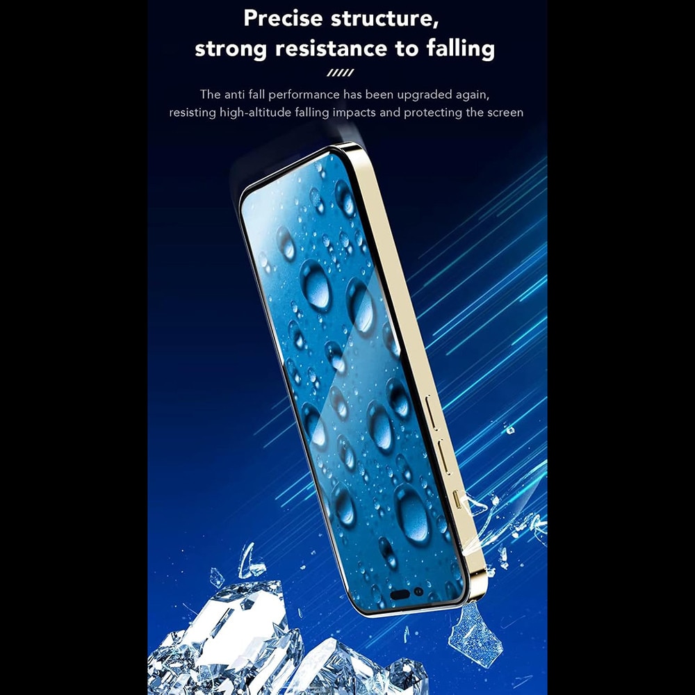 Folie pentru iPhone 15, 2.5D Reinforced Edge Screen Protector, L65, Sticla securizata, Black