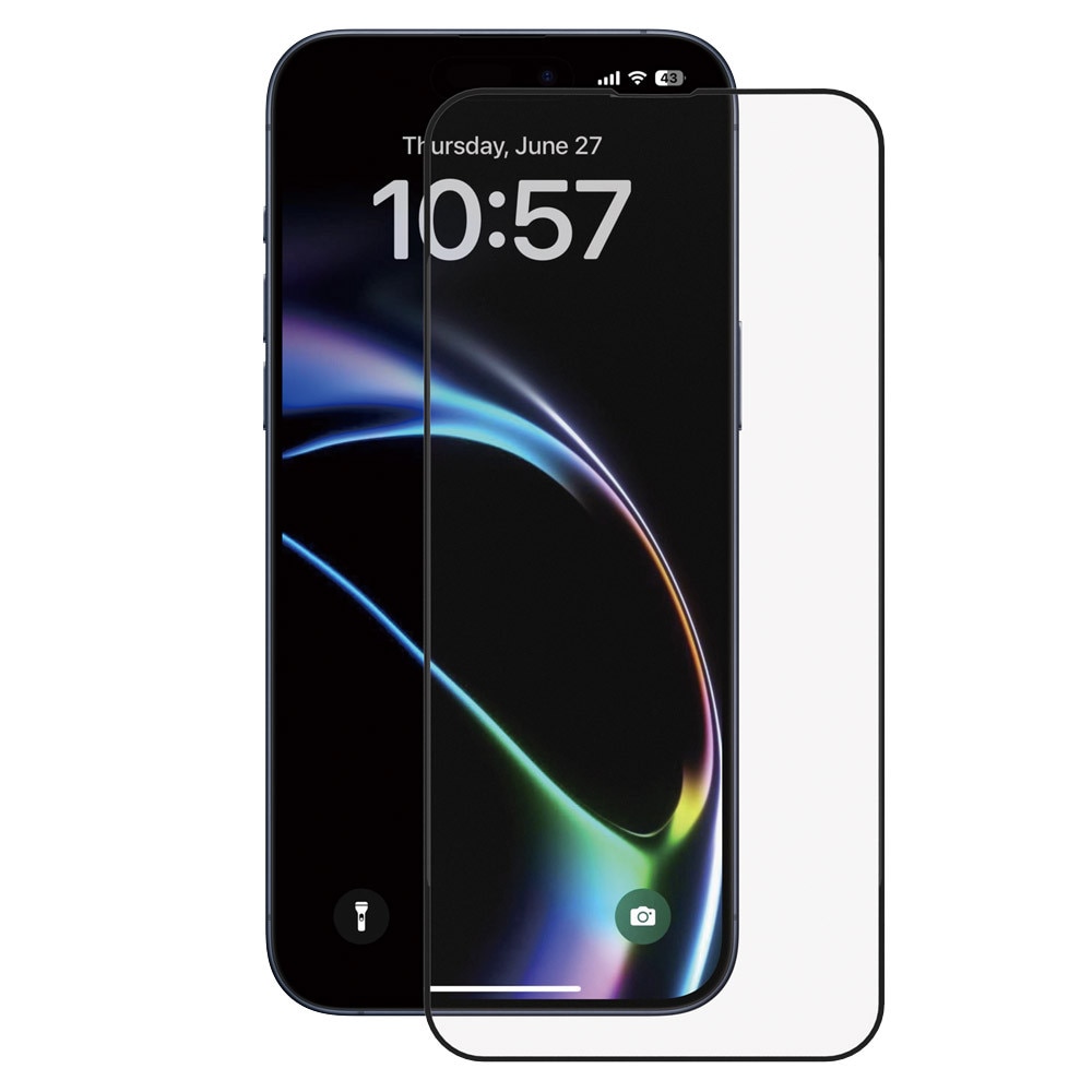 Folie pentru iPhone 16 Pro Max set 10, 2.5D 1X Reinforced Full Glass Screen Protector, W77, Sticla securizata, Black