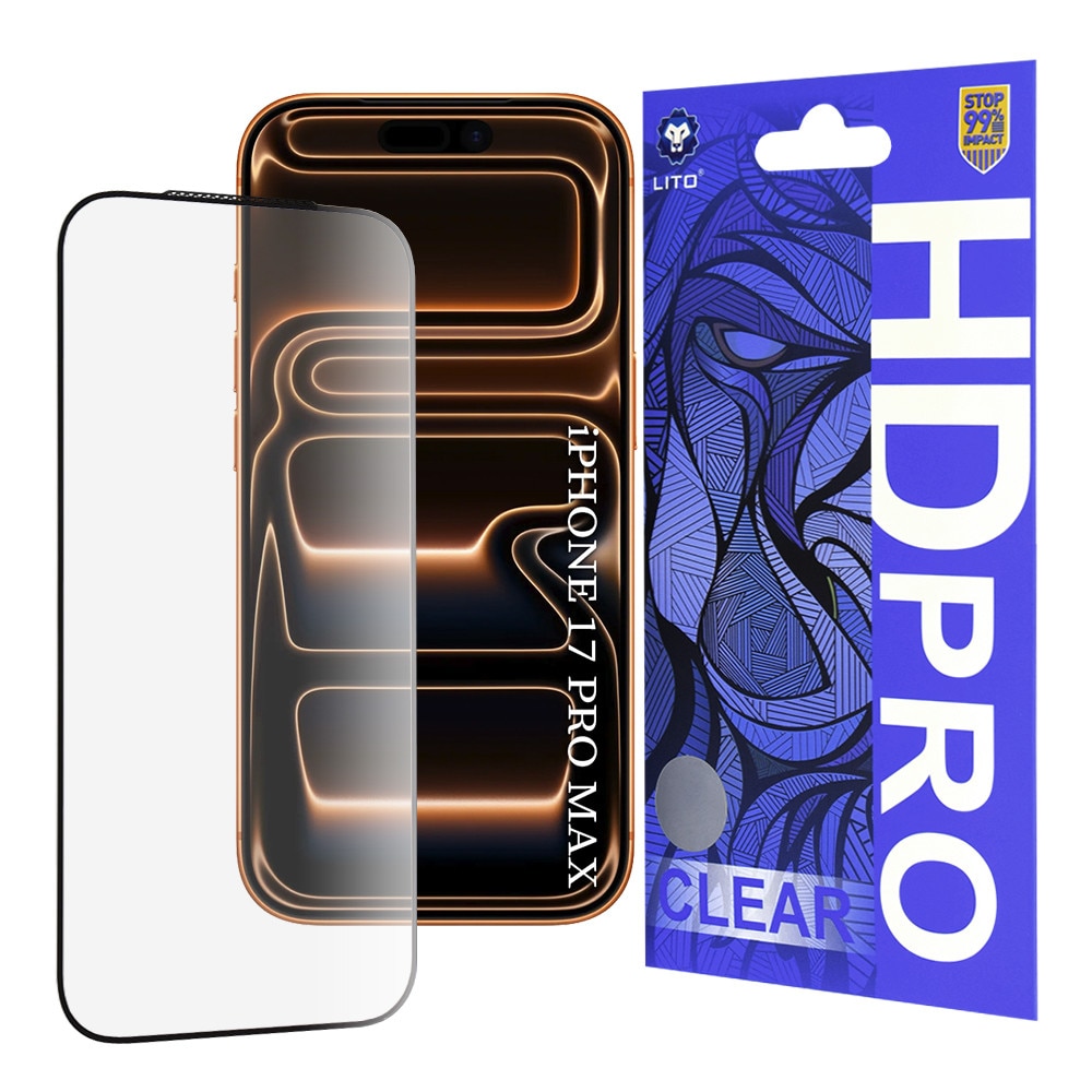 Folie pentru iPhone 17 Pro Max, HD Pro Clear, L61, Sticla, Black