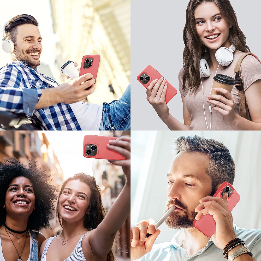 Husa CASEY STUDIOS™ pentru iPhone 13, Soft Silicone Premium, 30+ Culori, Microfibra in Interior, Roz, de Protectie, Ultra Slim, pentru Incarcare Wireless, Margini Ridicate pentru Protectia Ecranului si a Camerelor
