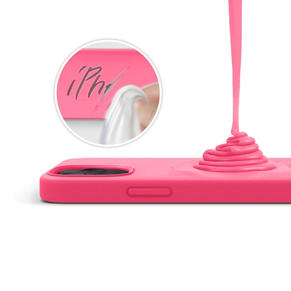 Husa CASEY STUDIOS™ compatibila cu iPhone 12 / 12 Pro, Soft Silicone Premium, Microfibra in Interior, Fuchsia, de Protectie, Ultra Slim, pentru Incarcare Wireless, Margini Ridicate de Protectia Ecranului si a Camerelor