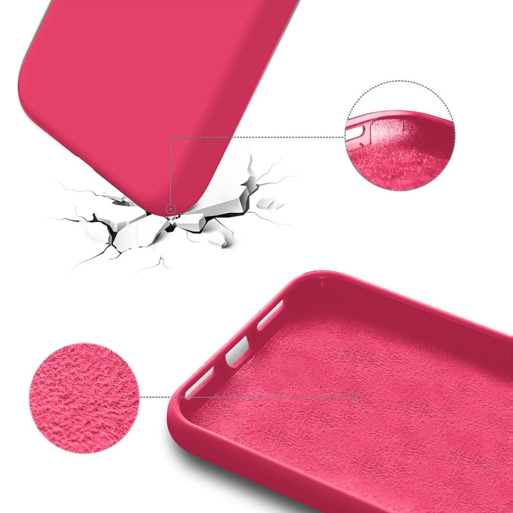 Husa CASEY STUDIOS™ compatibila cu iPhone 12 / 12 Pro, Soft Silicone Premium, Microfibra in Interior, Fuchsia, de Protectie, Ultra Slim, pentru Incarcare Wireless, Margini Ridicate de Protectia Ecranului si a Camerelor
