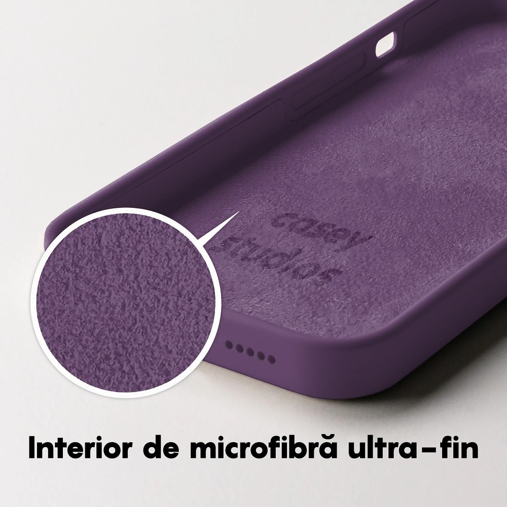 Husa CASEY STUDIOS™ compatibila cu iPhone 14, Soft Silicone Premium, Microfibra in Interior, Light Purple, de Protectie, Ultra Slim, pentru Incarcare Wireless, Margini Ridicate de Protectia Ecranului si a Camerelor
