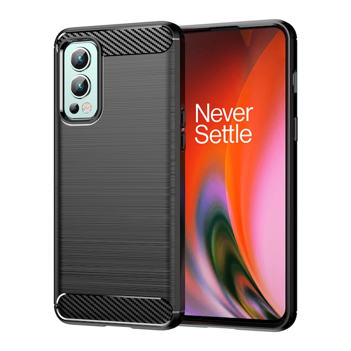 Husa de protectie compatibila cu OnePlus Nord 2, Functie anti-alunecare, TPU, Negru